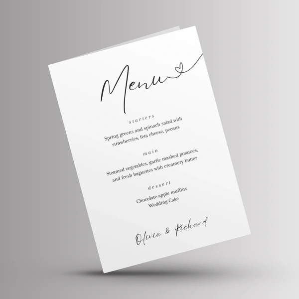  Folded Menu